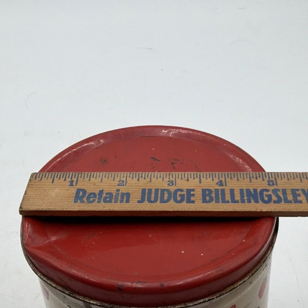 Vintage 1940s National Can Corp New York Strawberry Print Tin Canister Storage